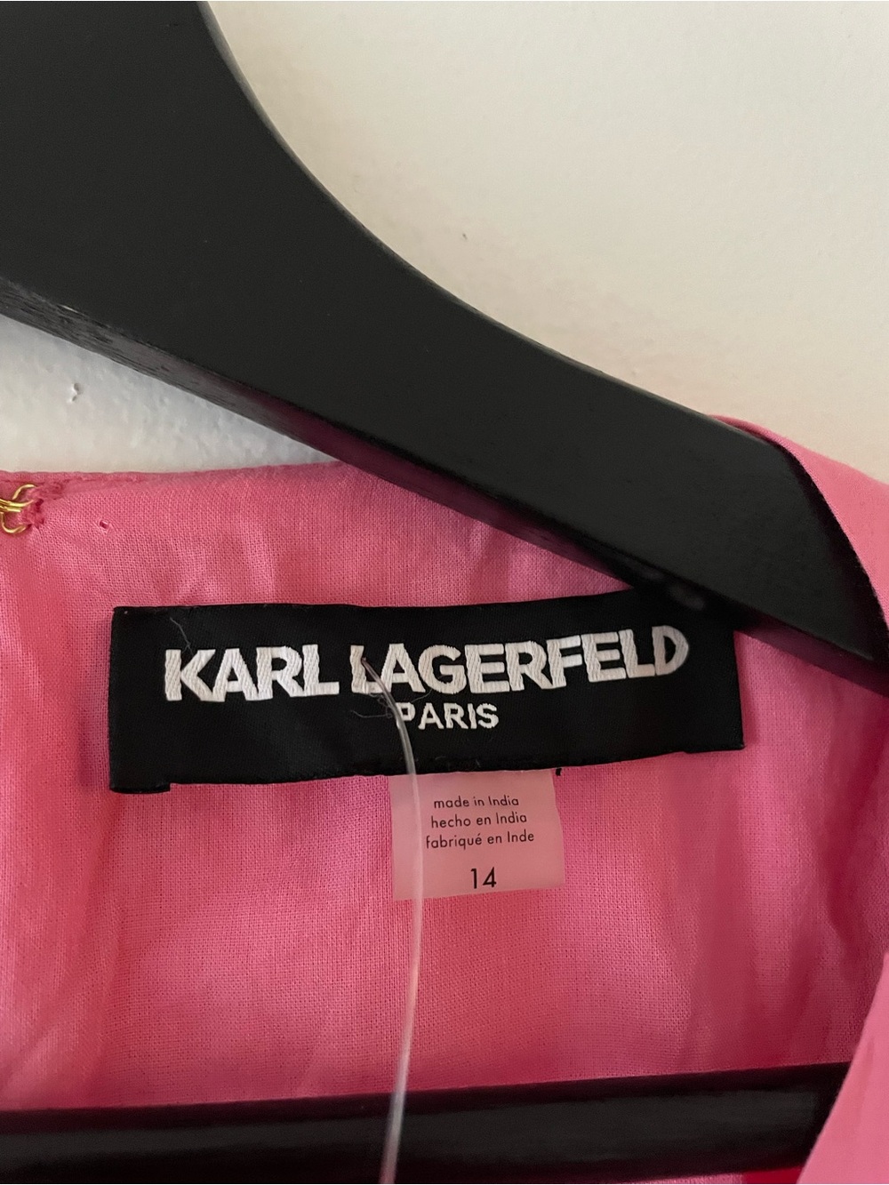 KARL LAGERFELD 100% Cotton Drop Waist Midi Dress Size 14 - Picture 4 of 5